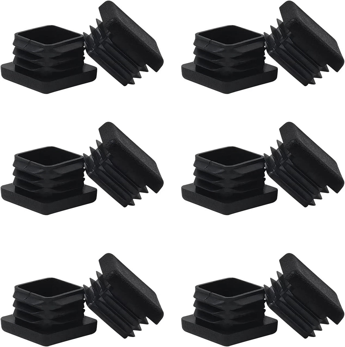 12 Pack 1 Inch Square Tube End Cap for Square Tubing Fences Furniture Chair Legs