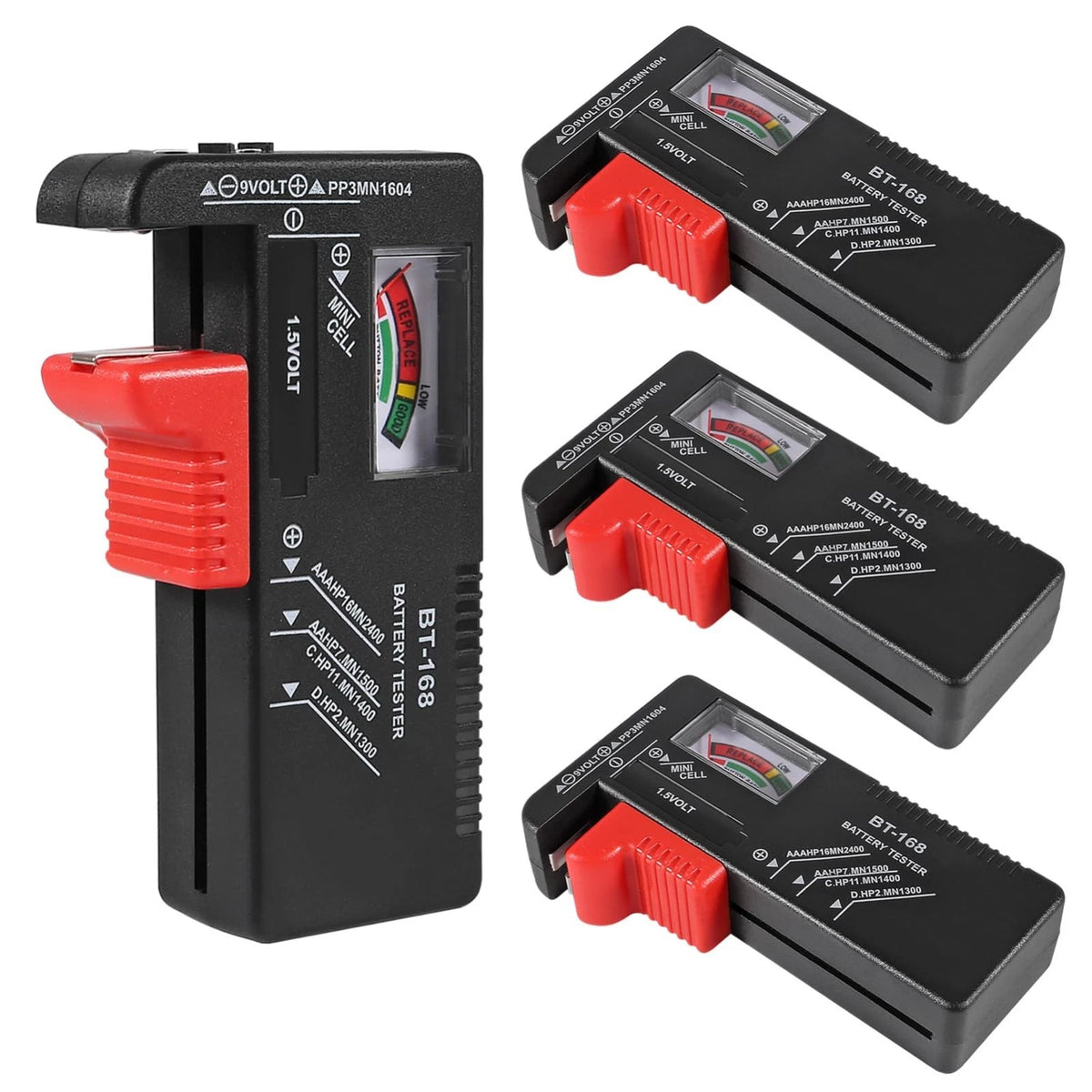 UMLIFE 4Pack Battery Tester,Universal Checker Small 4PCS