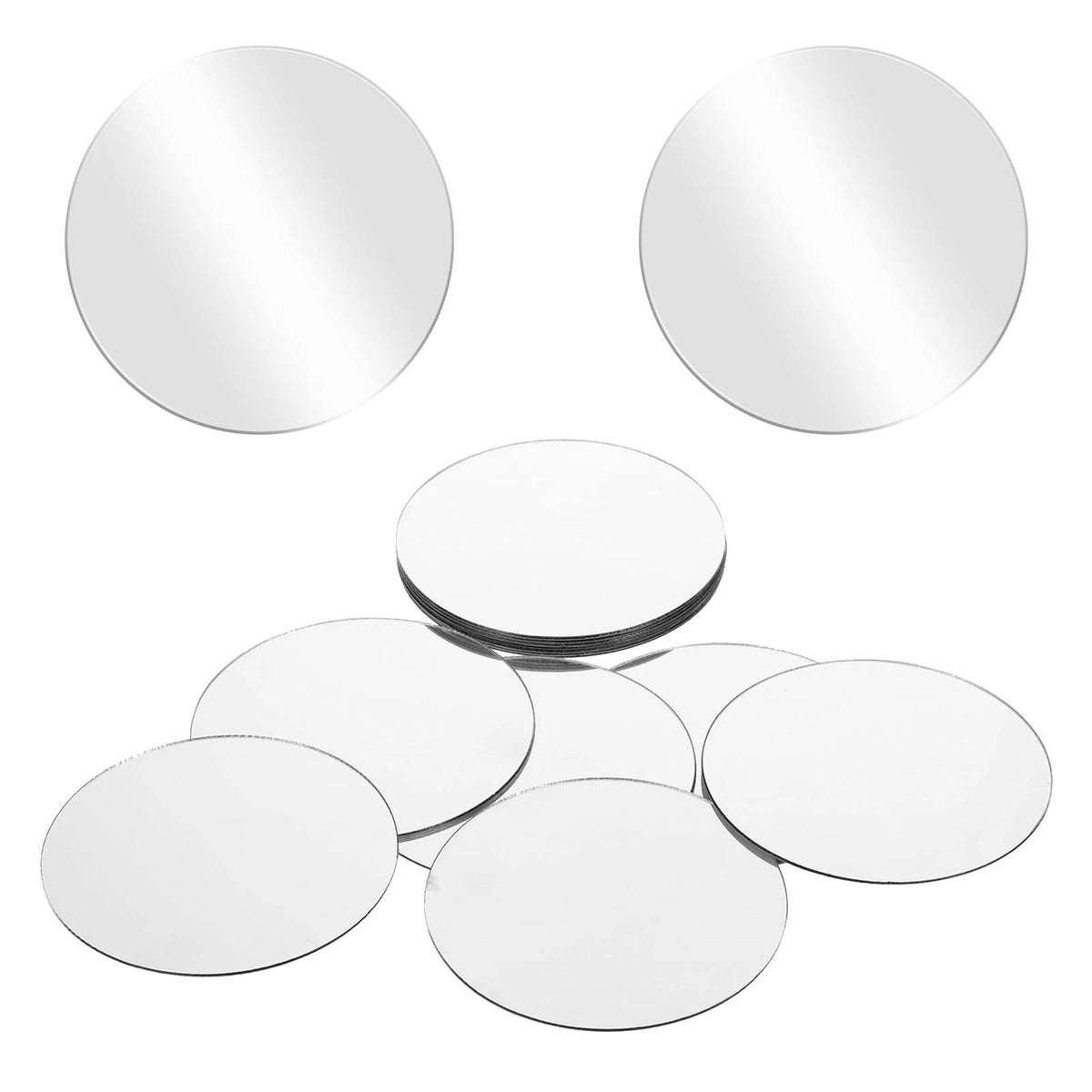 20 Pcs Small Circle Mirror 3 Inch Mini Acrylic Round Tiles Self Adhesive