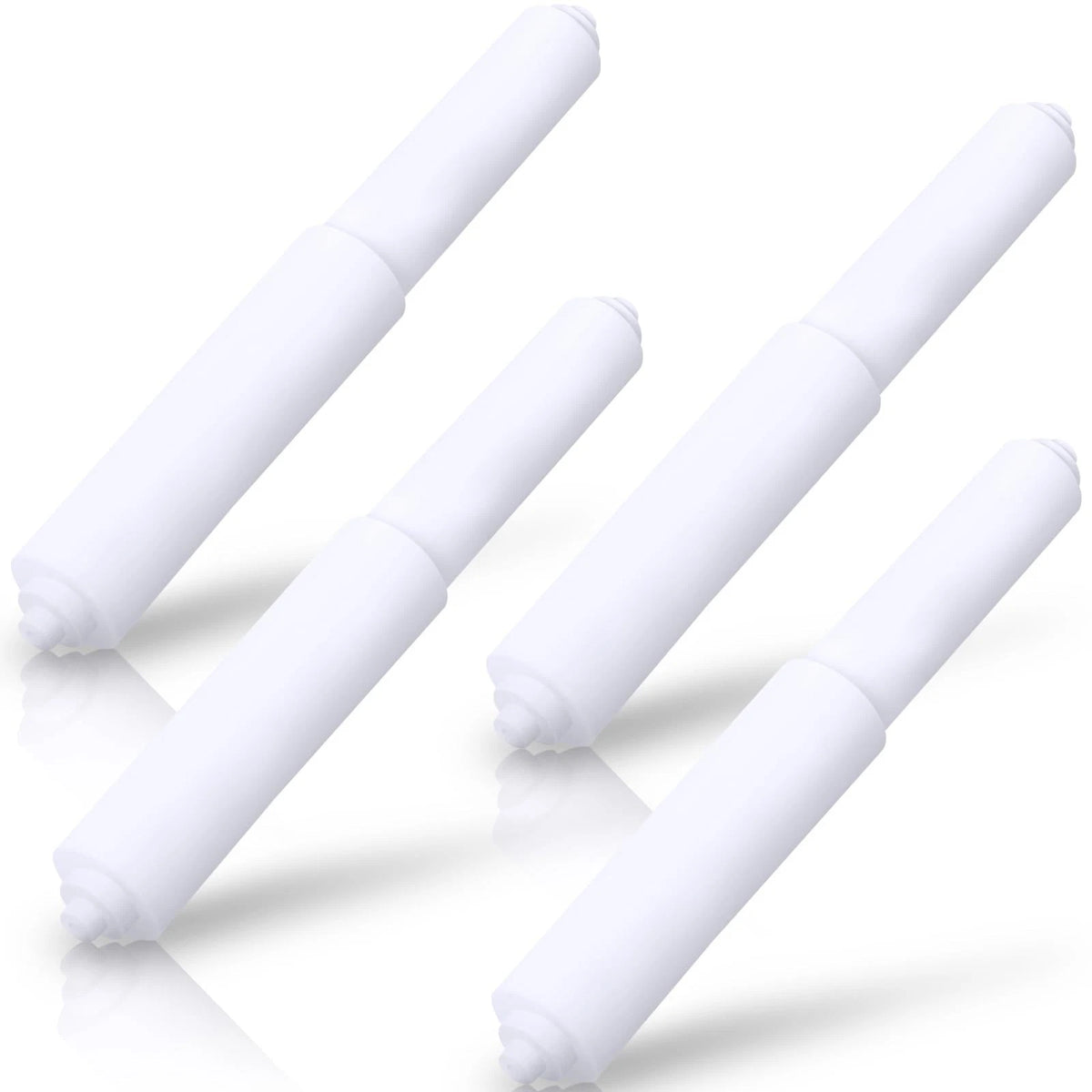 4 Pack Toilet Paper Holder Spring Rod, White Toilet Paper Roller Replacement,...