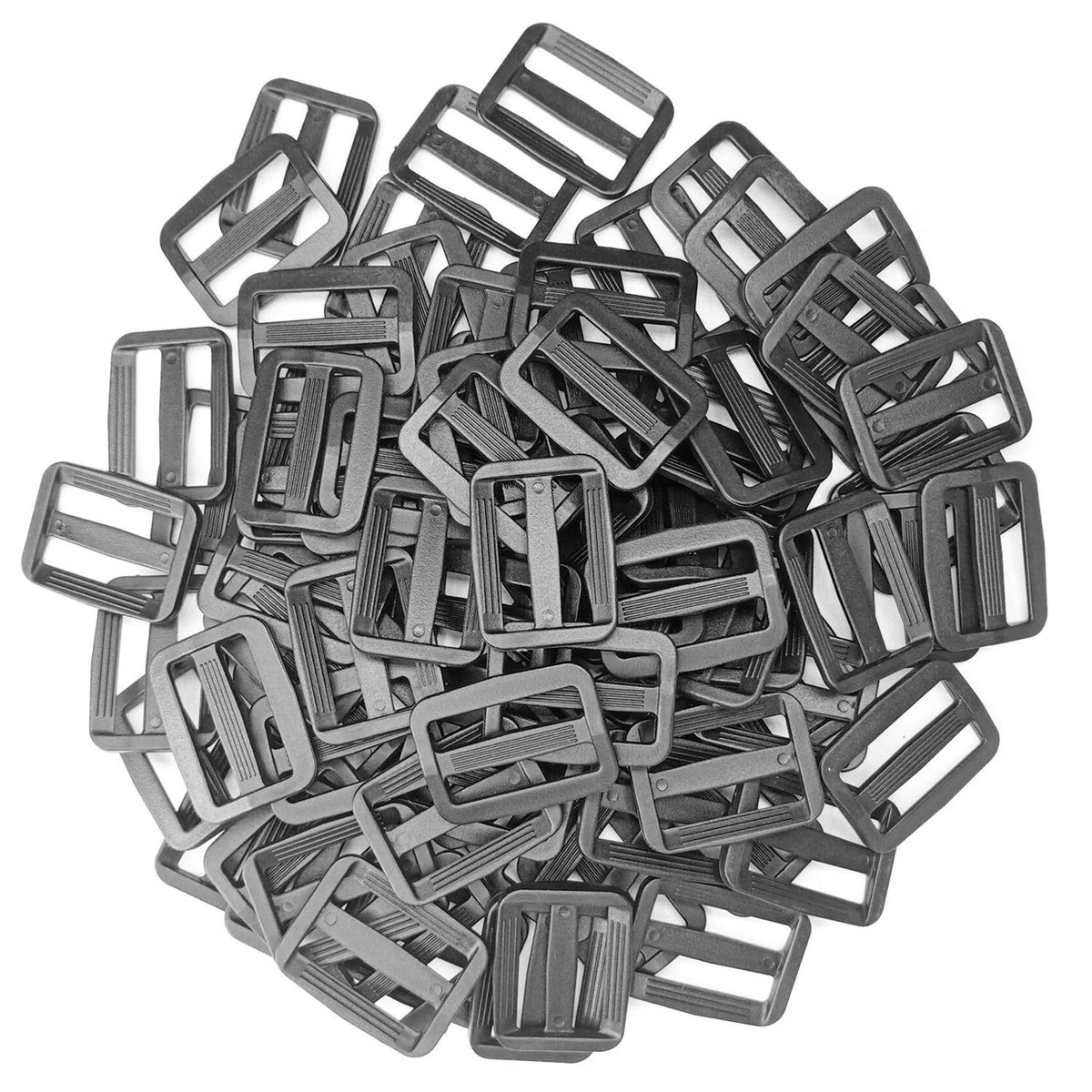200Pcs 1 Inch Plastic Tri-Glide Slides Buckles,Adjustable Webbing Strap Triglide