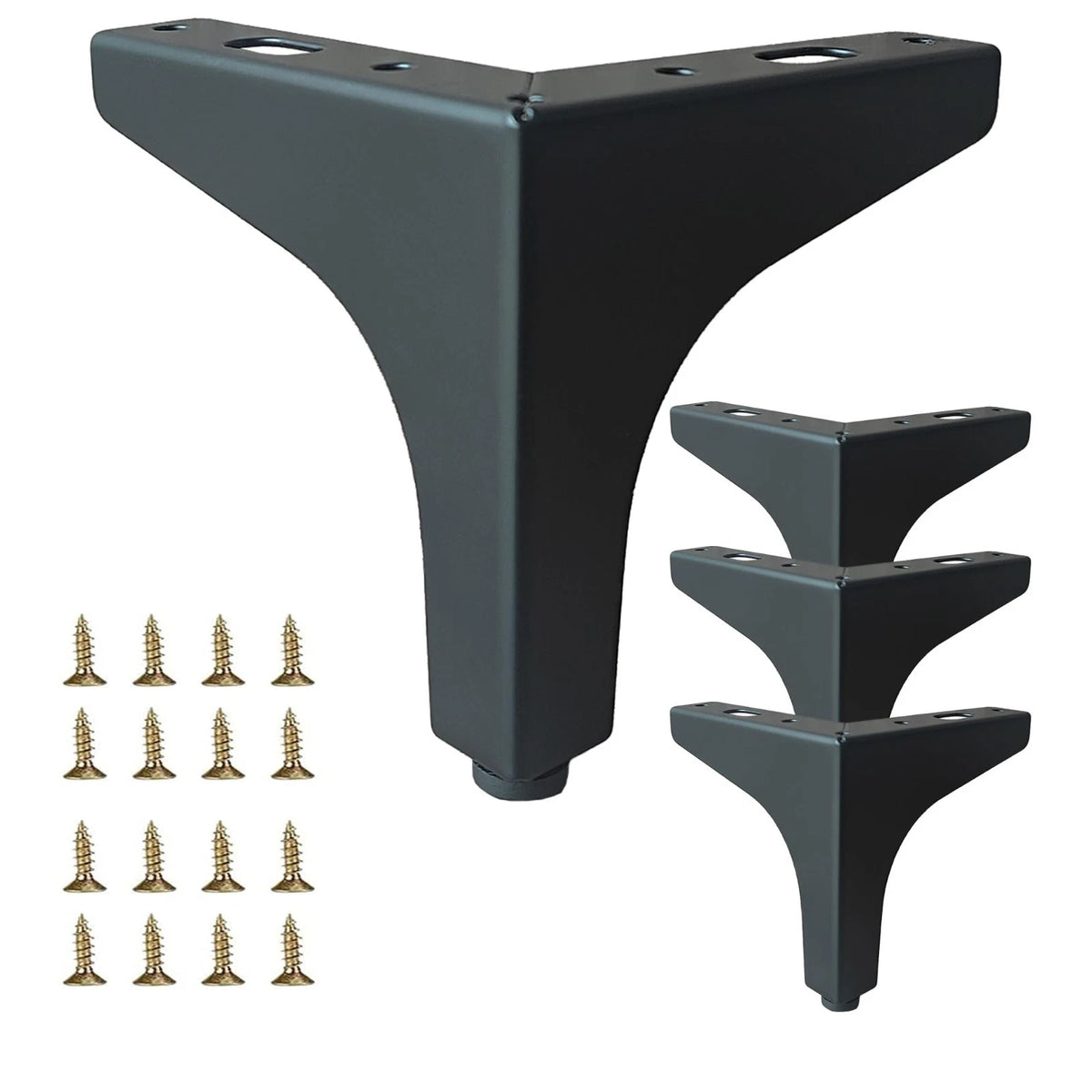 4 Pack 4 Matte Black Metal Furniture Legs Heavy Duty Cabinet Feet 660lbs