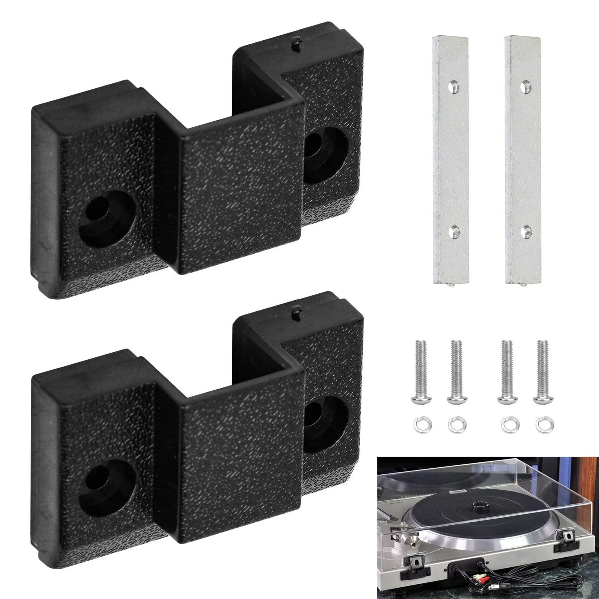 2 Pack Dust Cover Hinge Set Replacement Part for Turntables SL 1200 Black