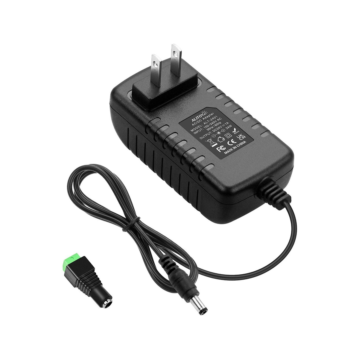 24V 1A 24W DC Power Supply Adapter 100~240V AC to DC 24 Volt 1 Amp Converter ...