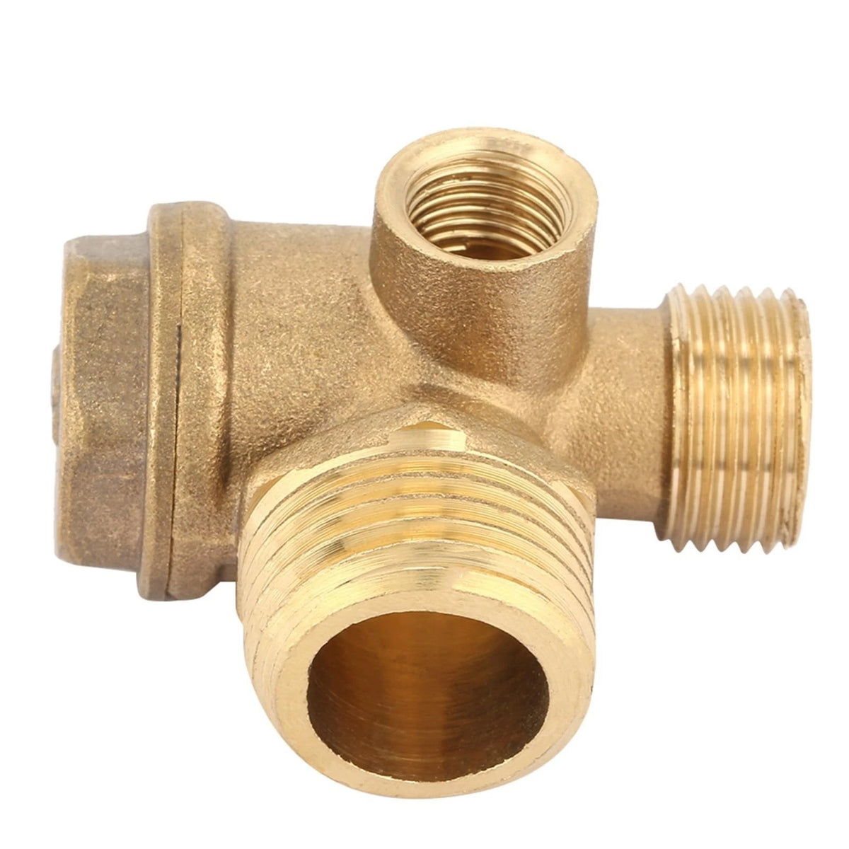 Central Pneumatic Compressor Parts, Air Compressor Check Valve, 3 Port Brass Air