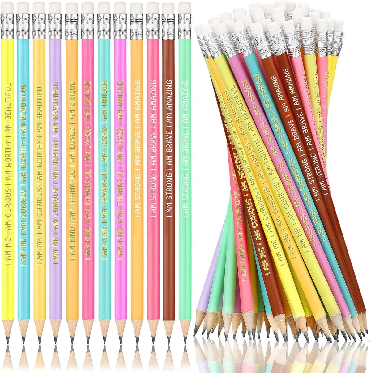 36 Pcs Inspirational Pencils Bulk for Student Motivational Pre Sharpened #2 HB