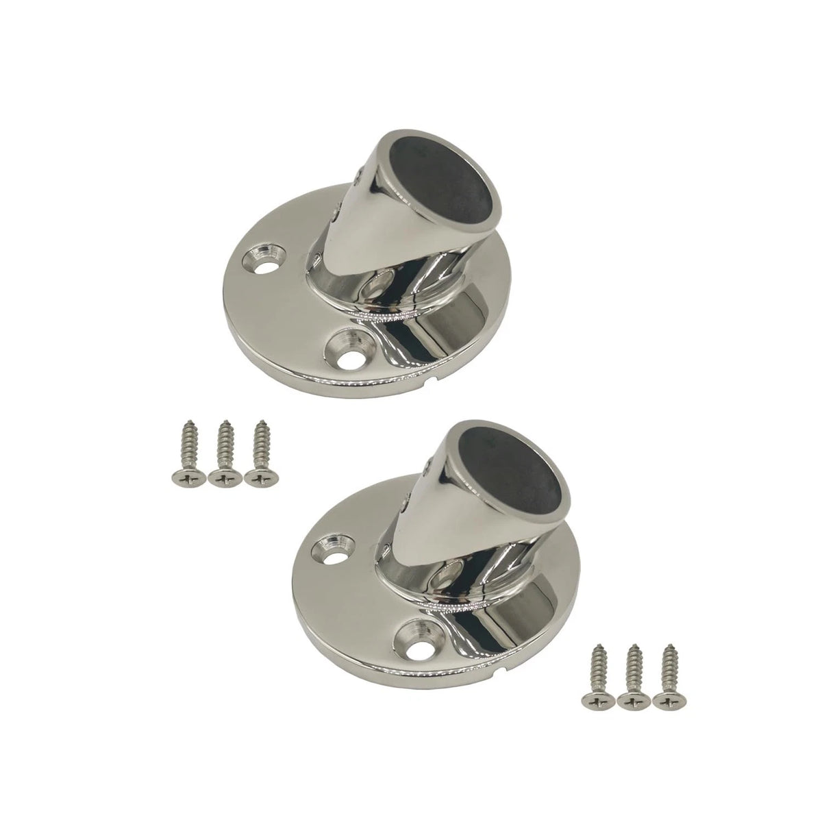 2 Pcs Boat Hand Rail Fittings 60 Degree Round Base 316 Stainless 1