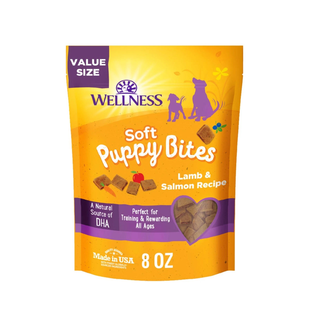 Wellness Soft Puppy Bites Dog Training Treats, Natural, Grain Free, Lamb and Sal