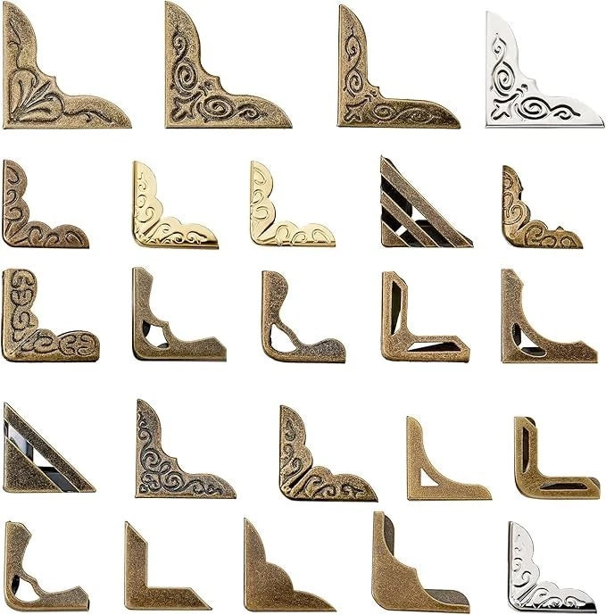 96-Pack Book Corner Protectors, 24 Styles Metal Book Corners Premium Durable ...