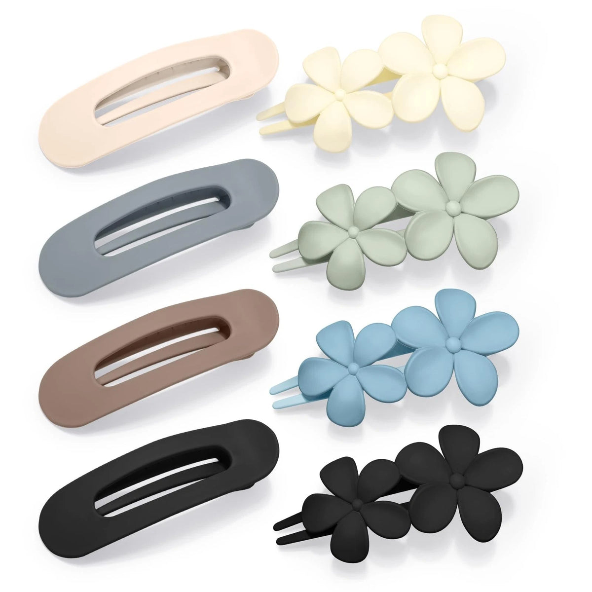8 Pcs Flat Hair Clips Matte Claw Clips Flower Hair Claws for Women Girls