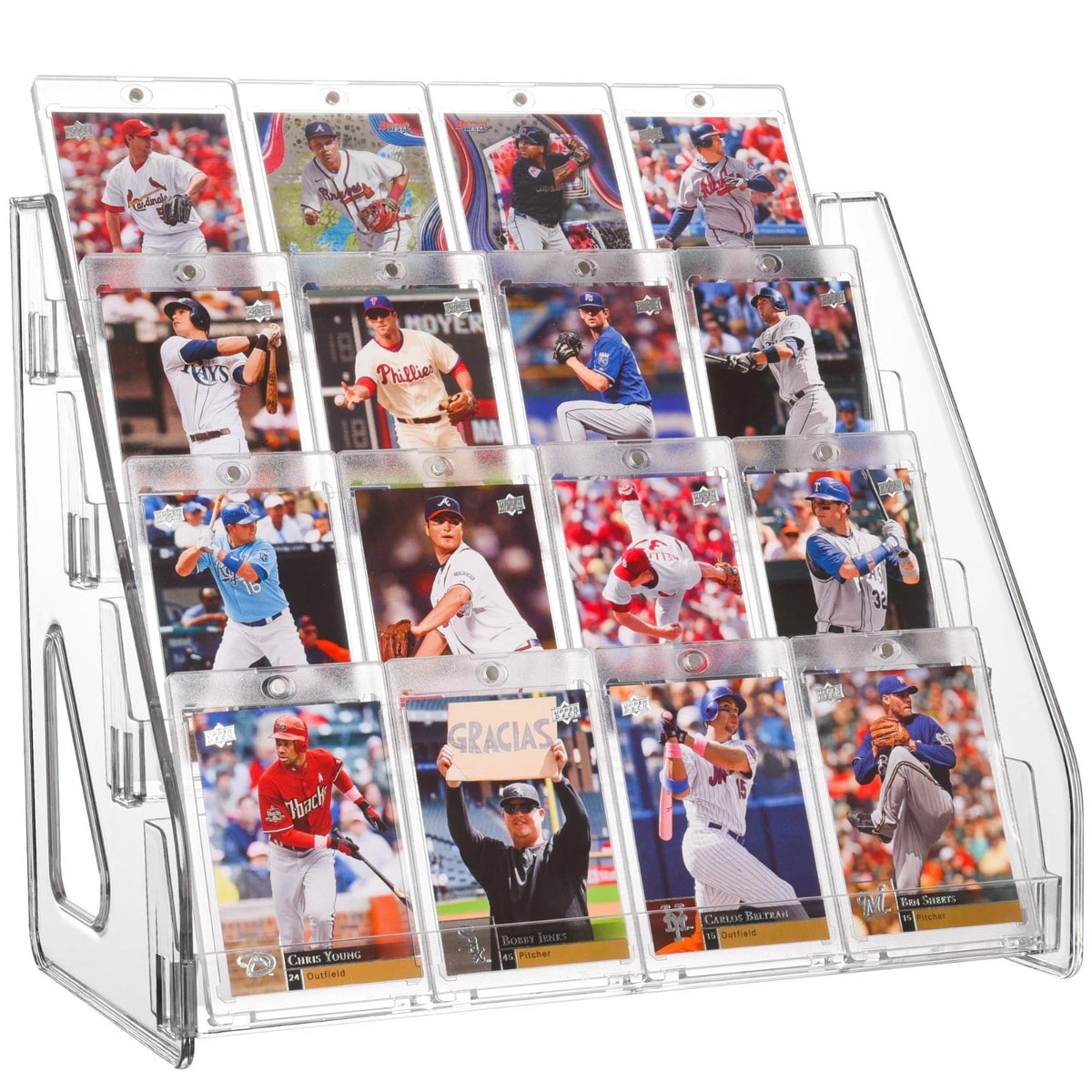 4 Tier Clear Acrylic Card Display Stand for Trading Cards