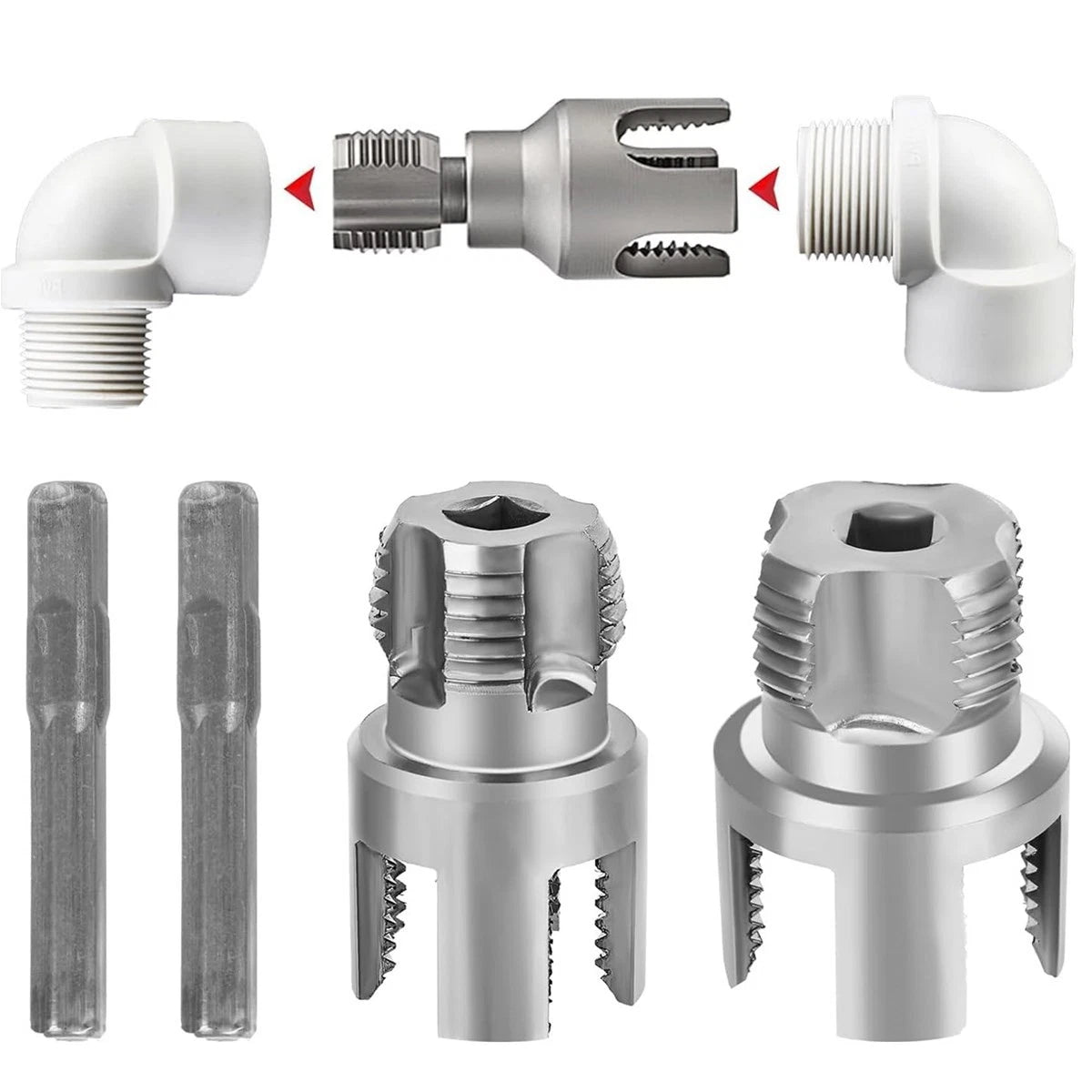 PVC Pipe Threader Kit With Internal & External Threading Tool - USA Standard
