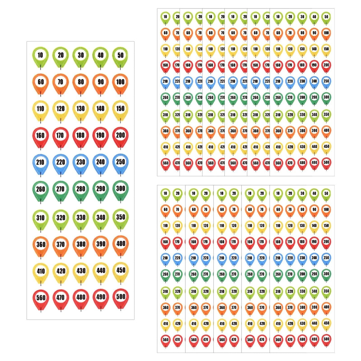 12 Sheet ColorCoded Turret Stickers, Waterproof Range Hunting Label with 1050...