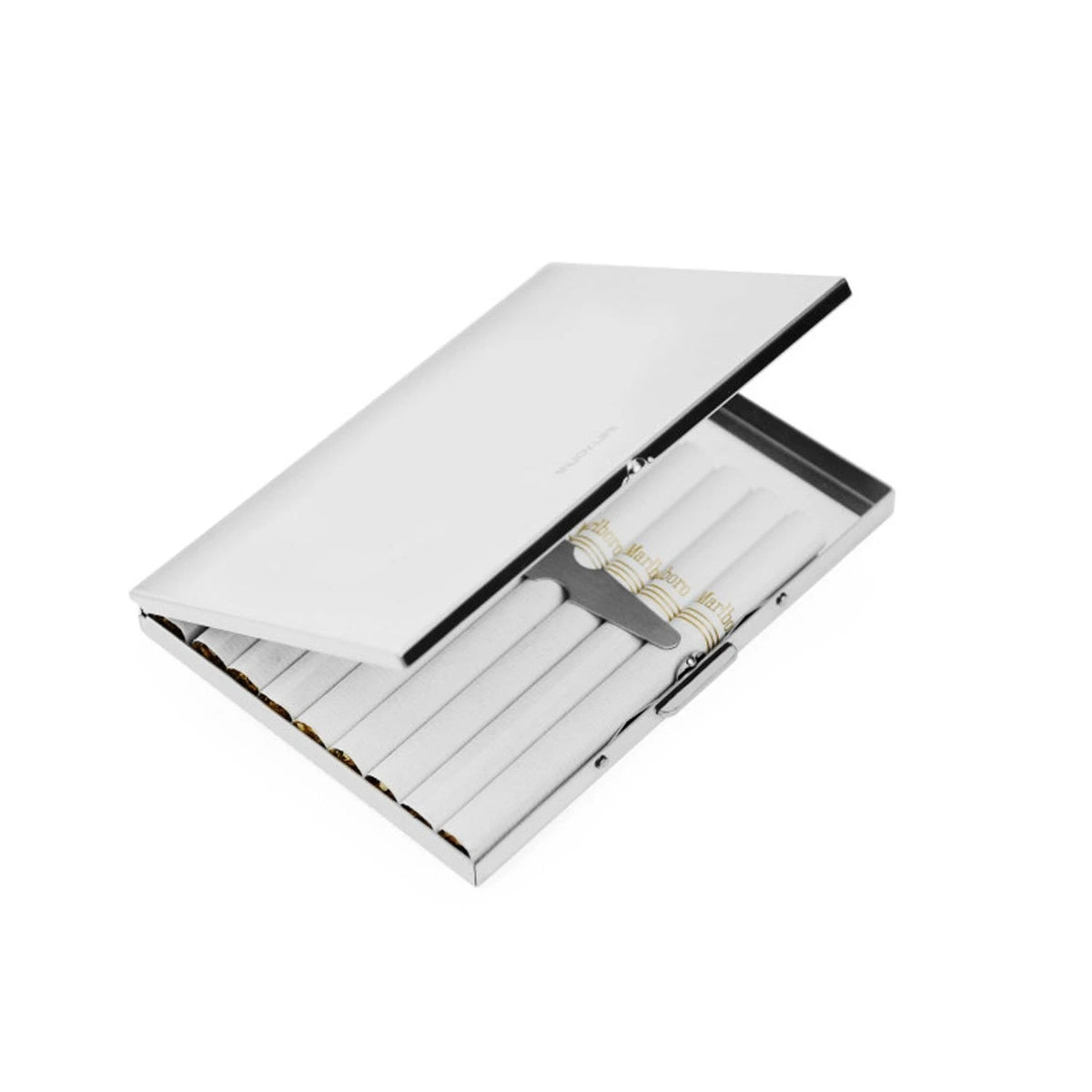 Extra Slim Stainless Steel Cigarette Case Holds 9 Cigarette (Regular Size 84Mm a