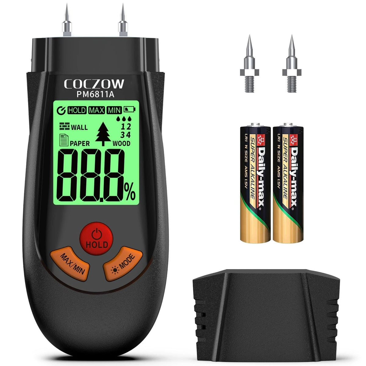 Wood Moisture Meter, with battery and LCD display, suitable for quick determi...