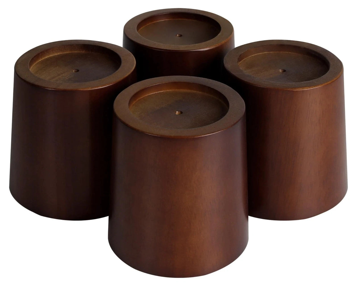 Wooden Furniture Risers 4 Inch Tapered Bed Risers Set of 4 Heavy Duty Wood Be...