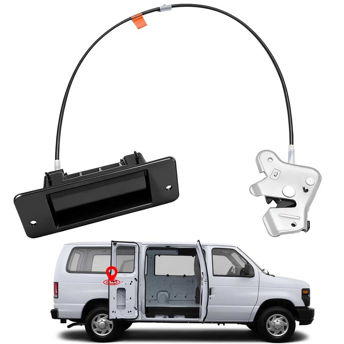 Ford E150 E250 E350 E450 Passenger Side Door Latch Handle Assembly Replacement