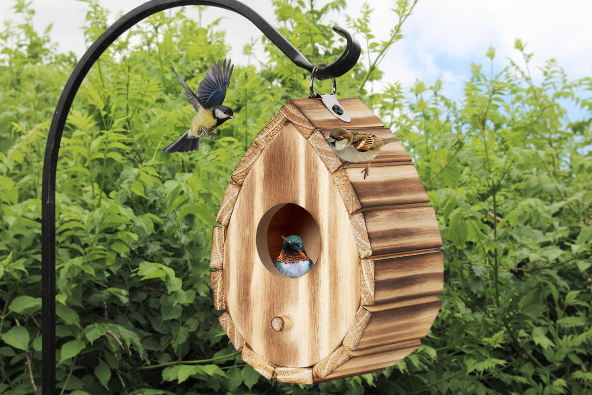 Hummingbird House,Wooden Birdhouse for Outside,Hanging Small Bird Houses,Wild Bi