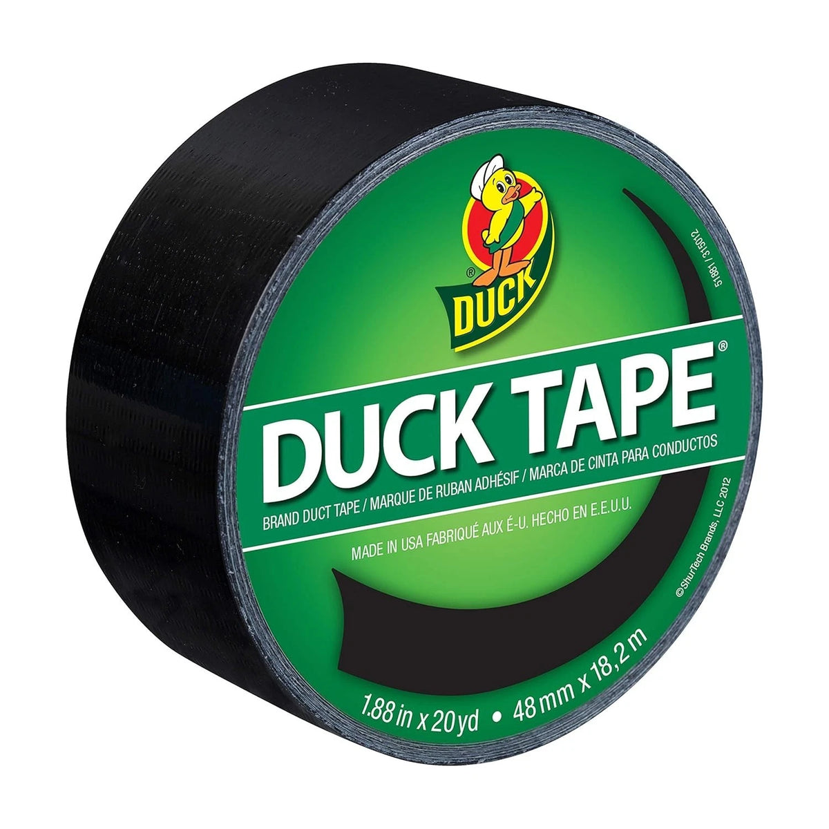 Duck Tape Brand Black Duct Tape, 1.88 in. x 20 yd