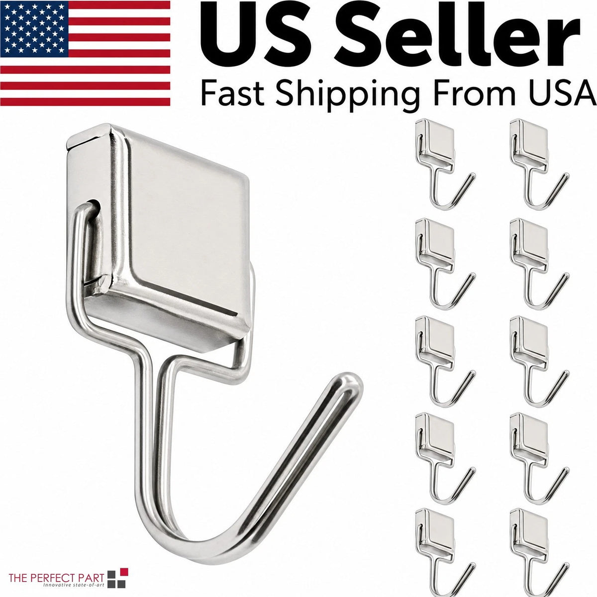 10 Pack Magnetic Hooks Heavy Duty, 10 lbs Strong Magnet Hooks - Multipurpose