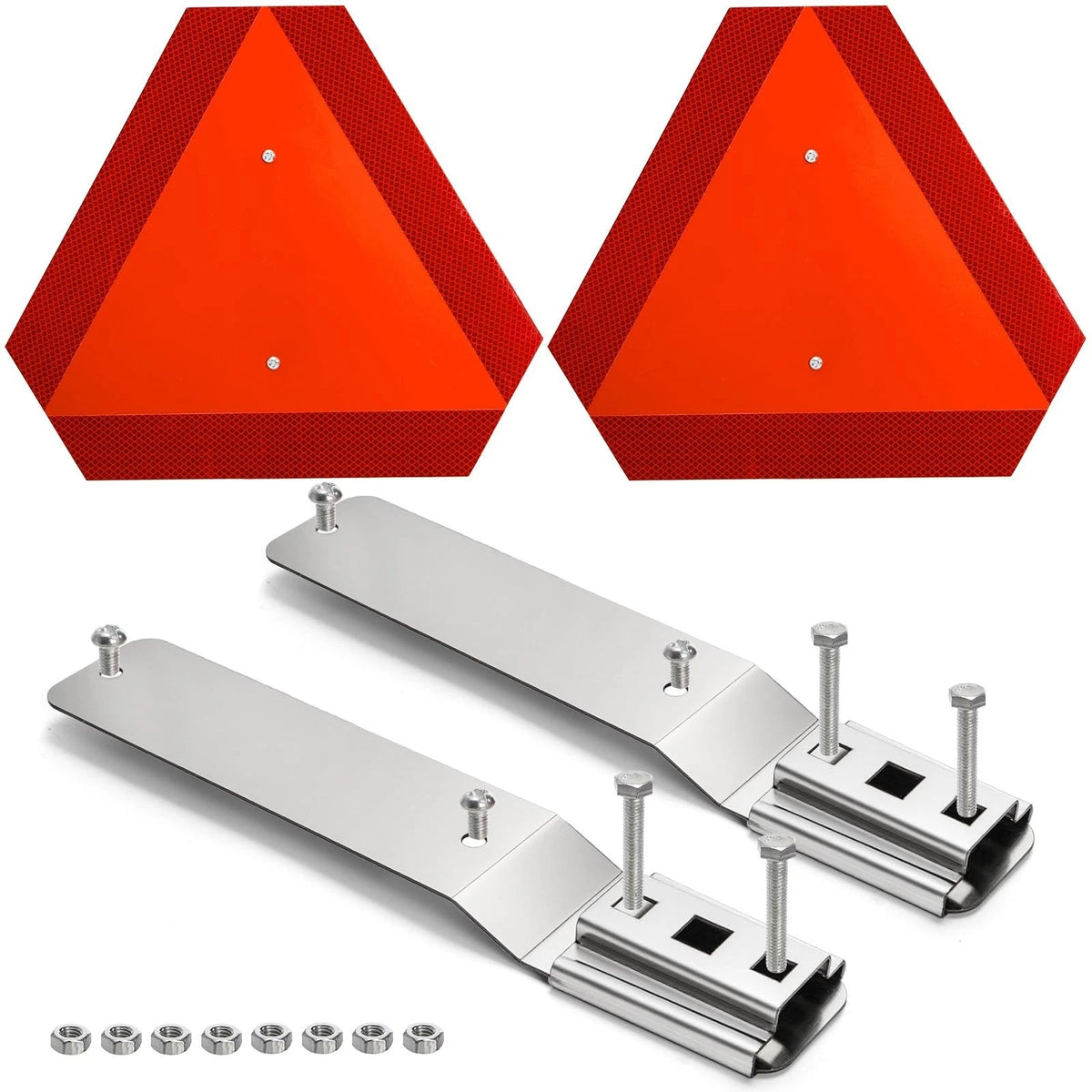 2 Set Slow Moving Vehicle Sign with Mounting Bracket, 14