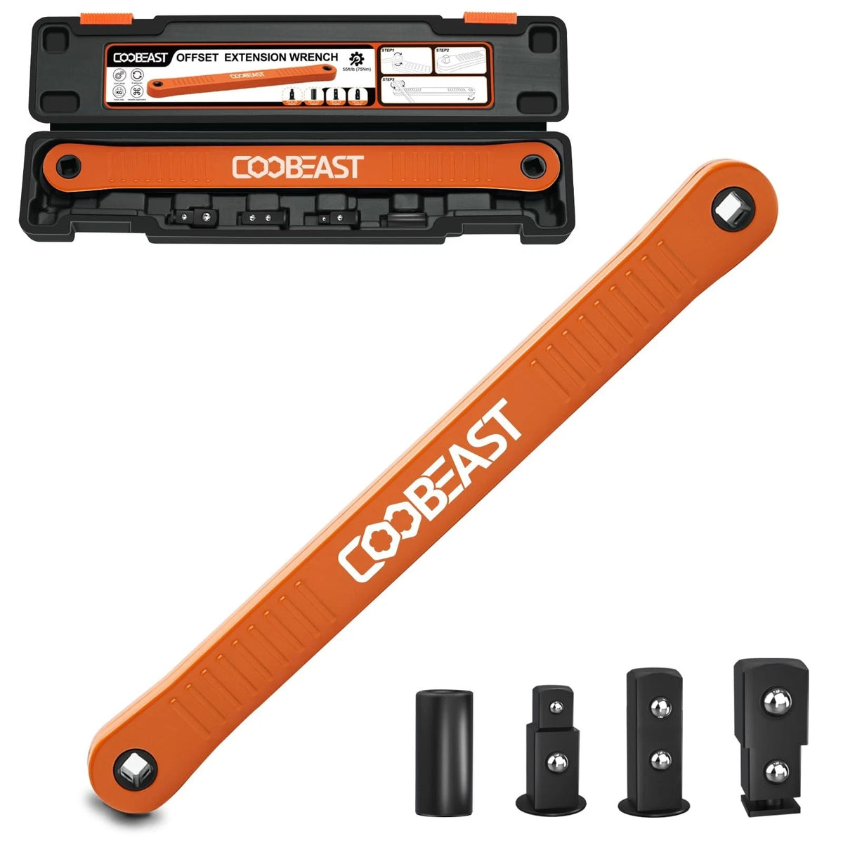 Offset Extension Wrench Impact Ready Socket 3/8 in 5 Pcs for Tool Set