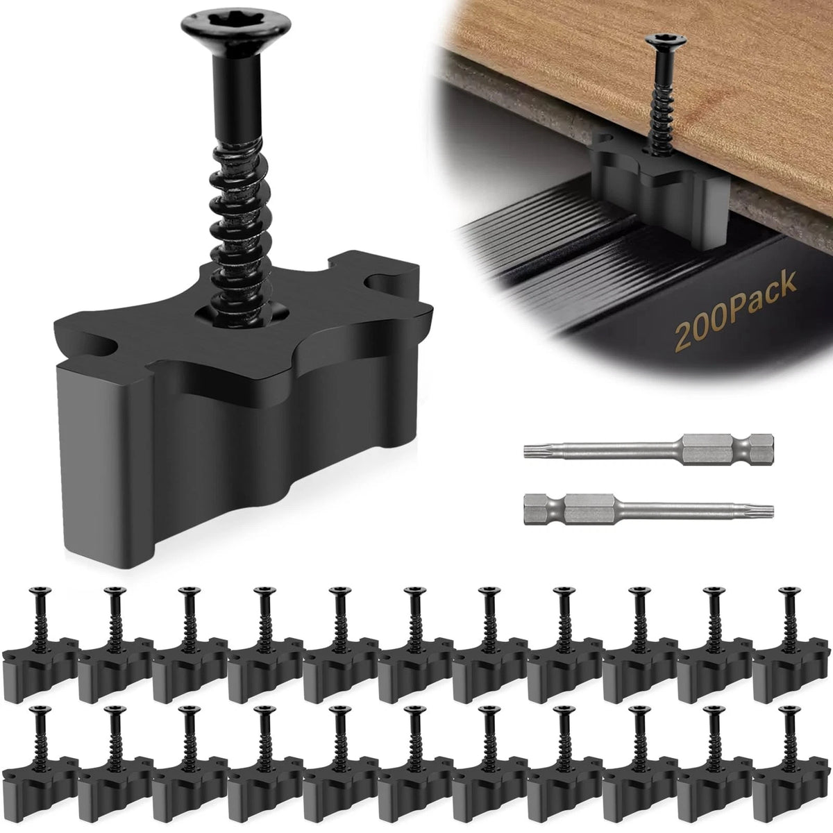 200 Pack Hidden Deck Fasteners for Composite Decking Board Composite Decking