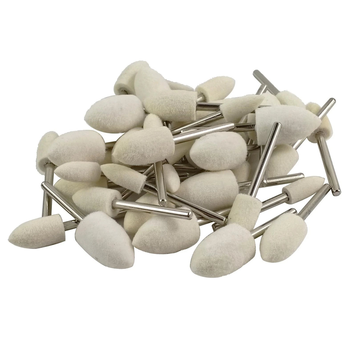 40 Pcs Bullet Shape Wool Polishing Bits 1/8'' Shank Wool Felt Buffing Polish...