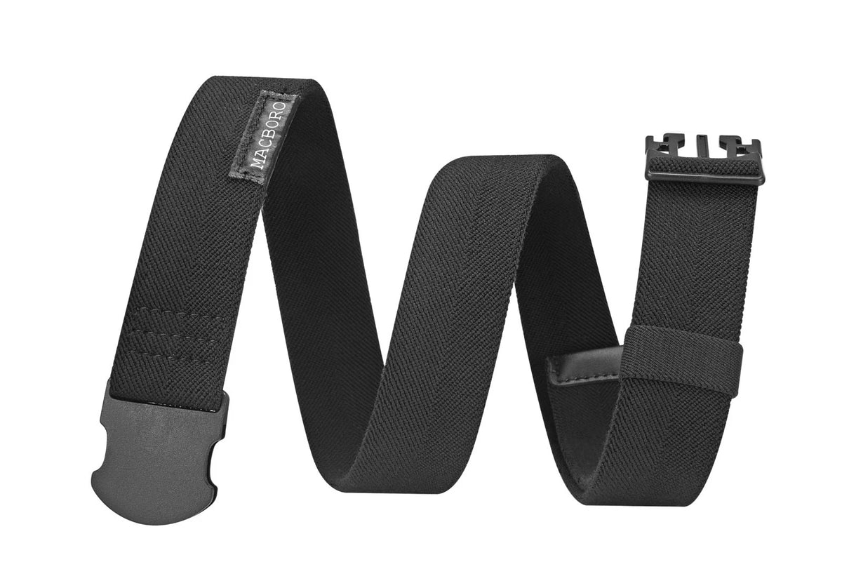 Men's Stretchable Elastic Belt, Nickel-Free TSA Approved Non-Metal Belt, Big and