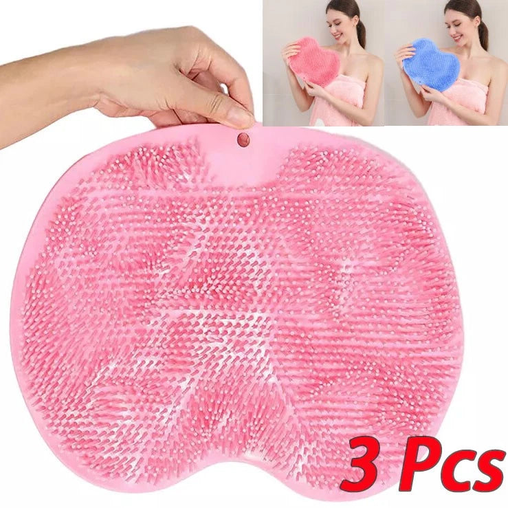 3X Foot Back Scrubber Exfoliating Silicone Massager Pad Cleaning Mat Bath Shower