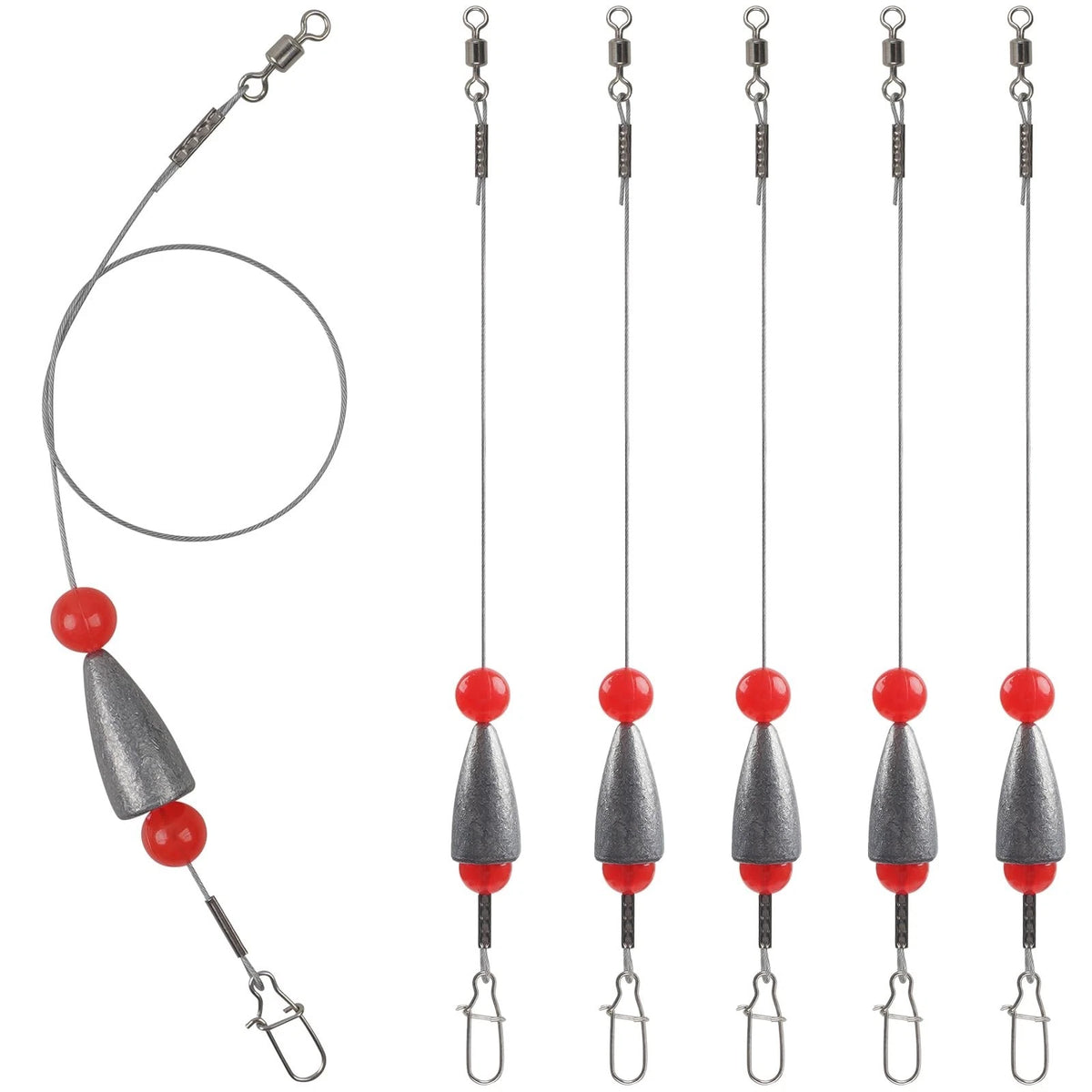Carolina Rig Bass Fishing Ready Tied Fishing Leaders with Bullet 1/2oz-5pcs