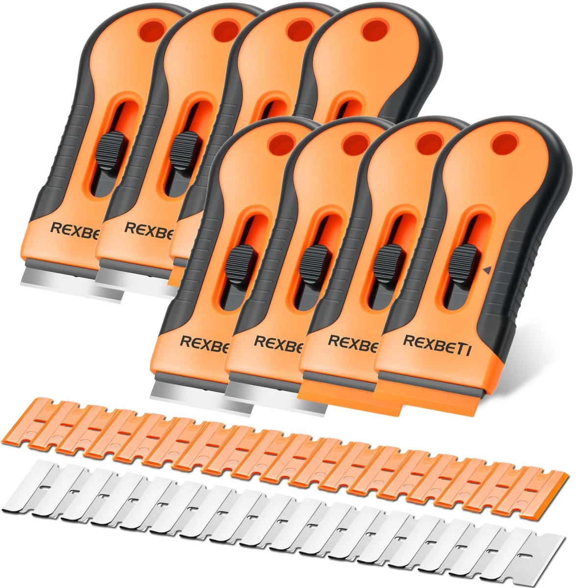 Razor Blade Scraper Tool, 2 Pack Razor Scraper Set with Extra 80Pcs Razor Blades