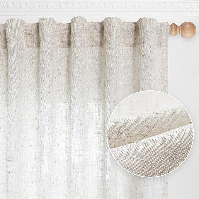 MYSKY HOME Linen Curtains for Living 50