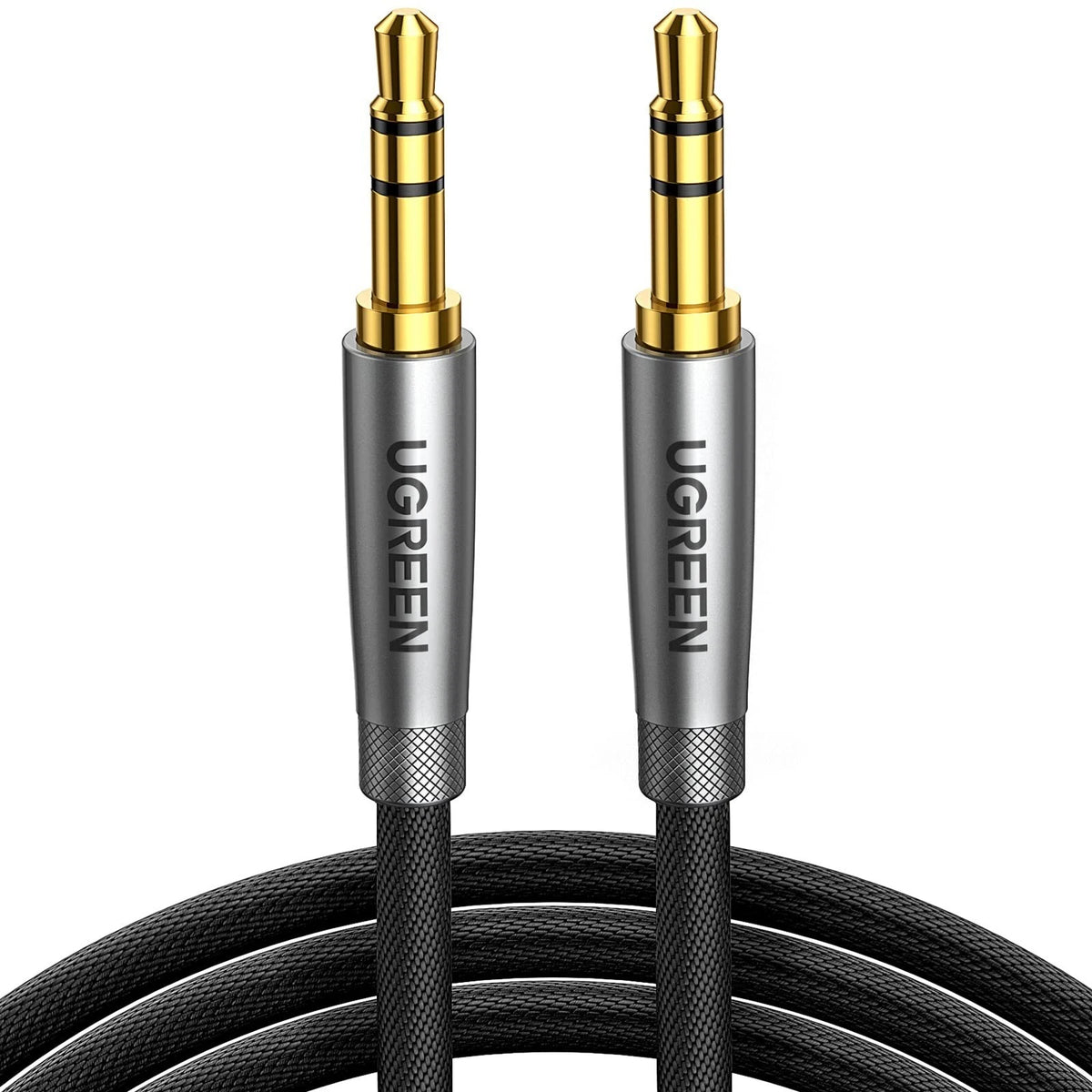 UGREEN 3.5mm Audio Cable Nylon Braided Aux Cord Male to 3 feet, Black