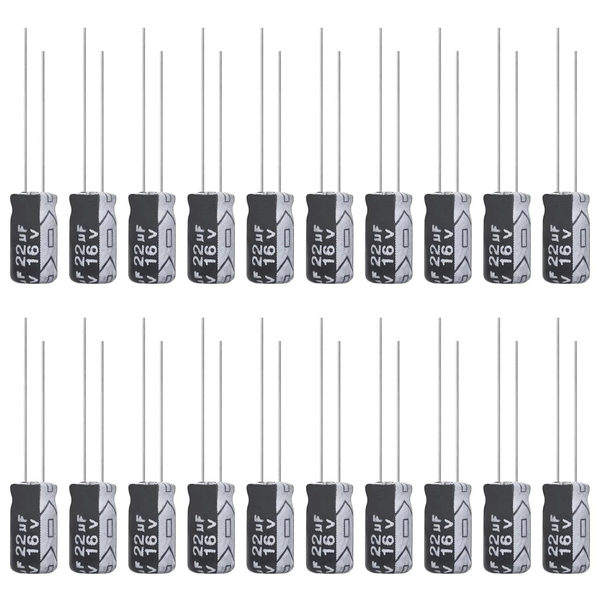 Allecin 22uF 16V 4x7mm Electrolytic Capacitor 22 UF MFD 16 Volt 0.16x0.28in...