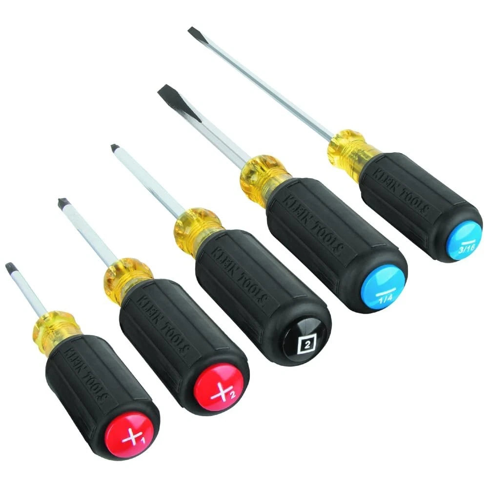 Klein Tools 80031C 5-Piece Color-Coded Screwdriver Set, Made in USA, Multi