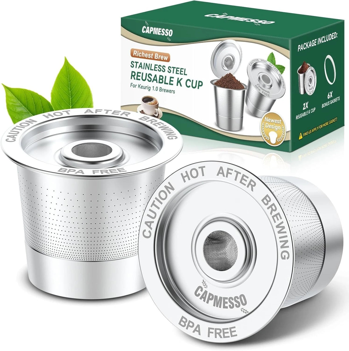 CAPMESSO Reusable K Cups Coffee Pods for Keurig 1.0 - Stainless Steel Refillable