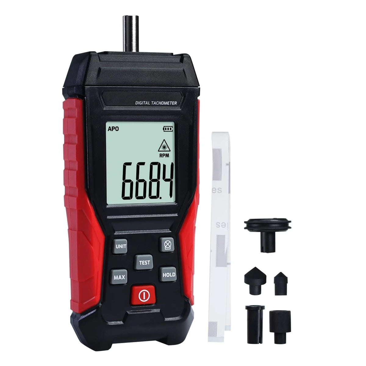 Digital Tachometer 2-in-1 Non-Contact Laser & Contact RPM Meter 3~99,999RPM