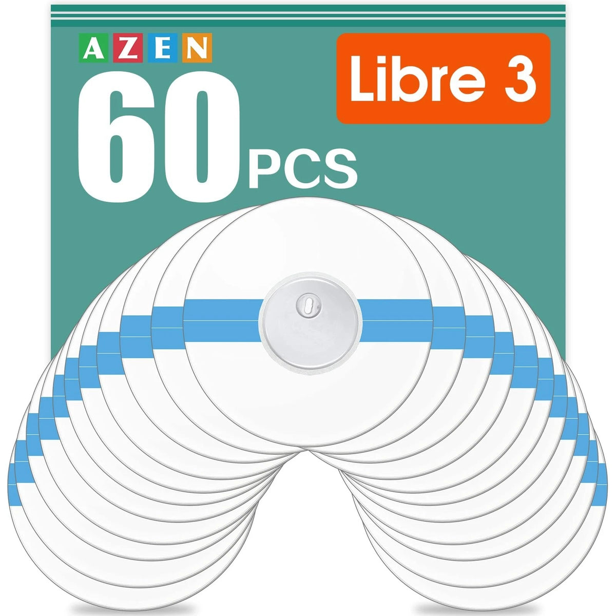 60Pack Freestyle Sensor Covers for Libre3,Waterproof Adhesive Patches,Transparen