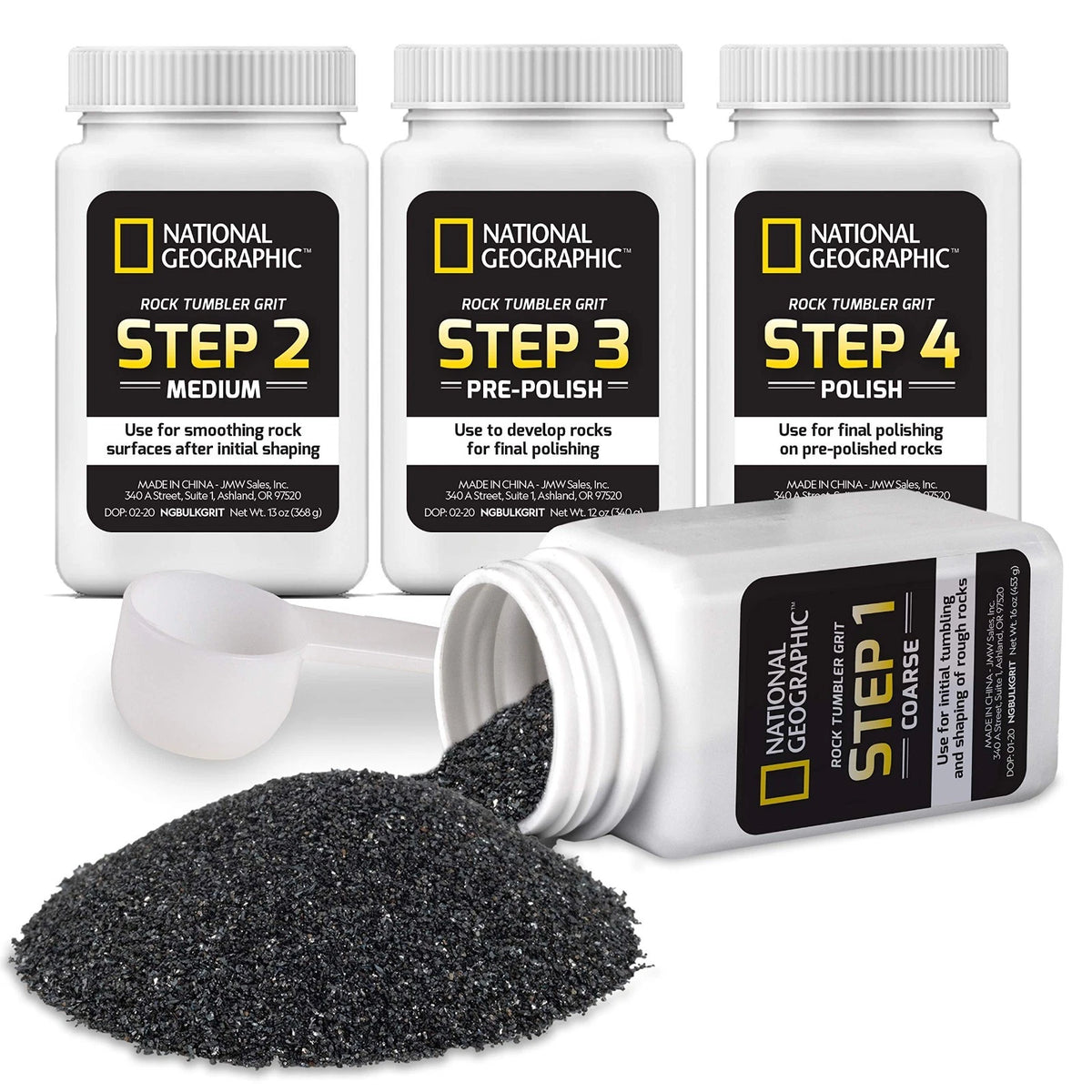 NATIONAL GEOGRAPHIC Rock Tumbler Grit and Polish Refill Kit - Tumbling Grit M...