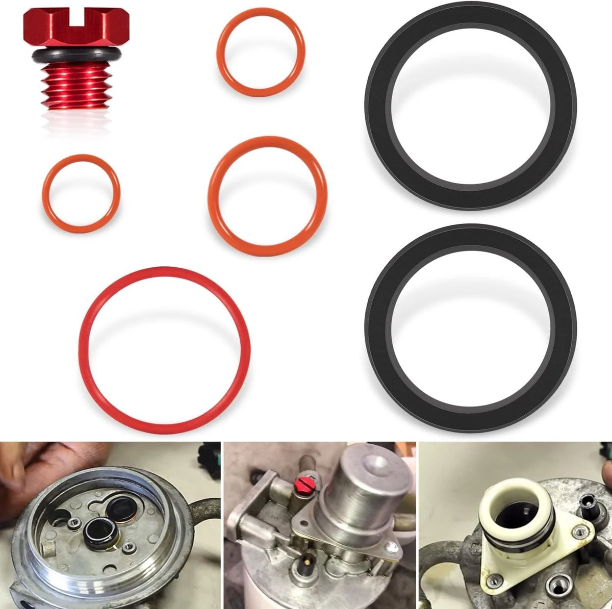 6.6L Duramax Fuel Filter Primer Rebuild Seal Kit Viton O-Rings Billet...