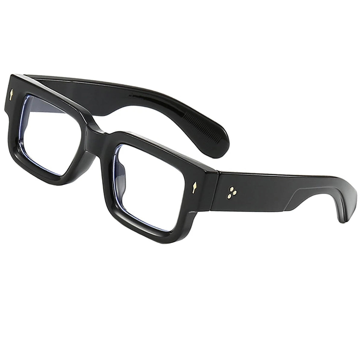 Thick Square Frame Glasses for Women Men Chunky Rectangle Non Prescription Blue