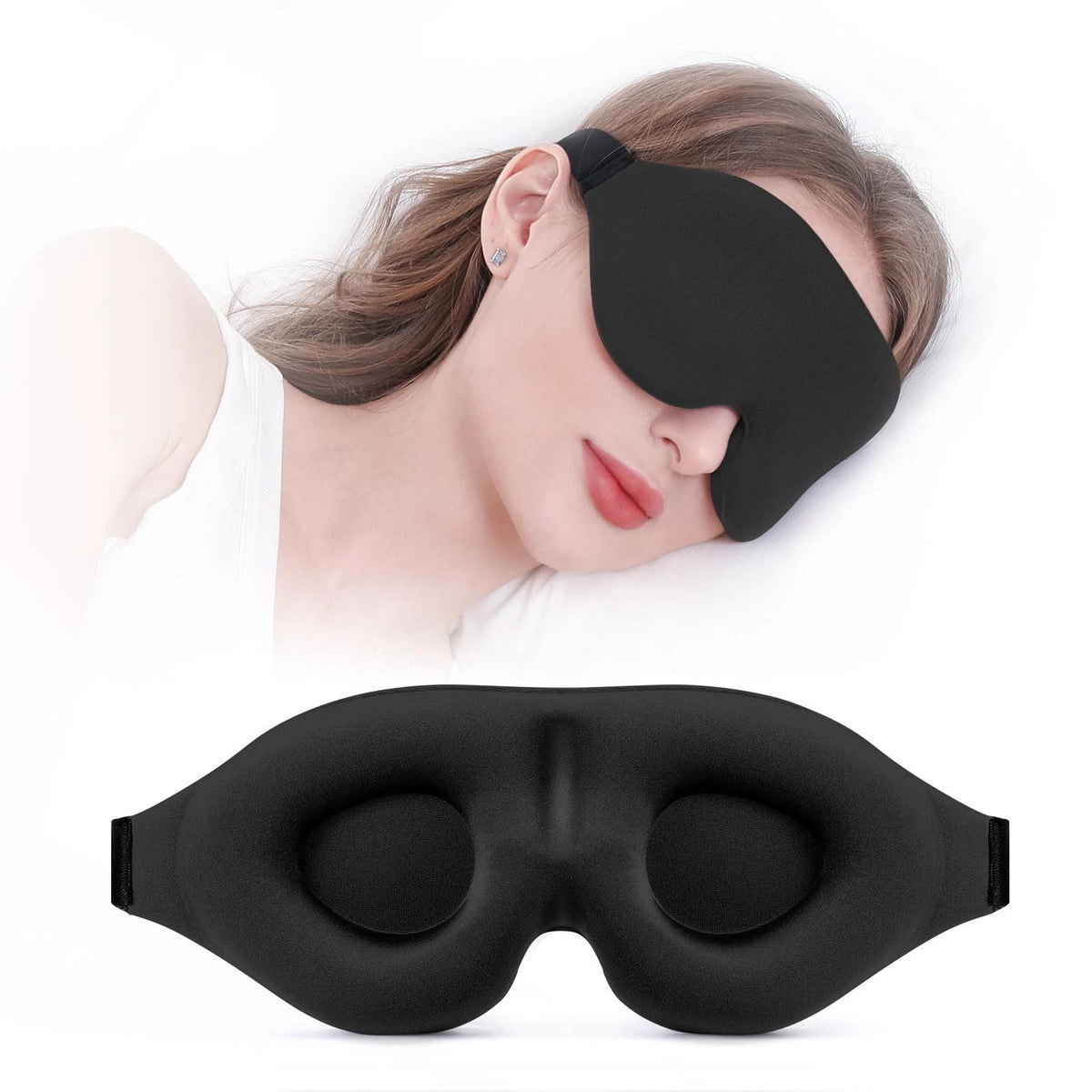 Sleep Mask for Side Sleeper, Complete Light Blocking 3D Sleeping Eye Mask, Soft