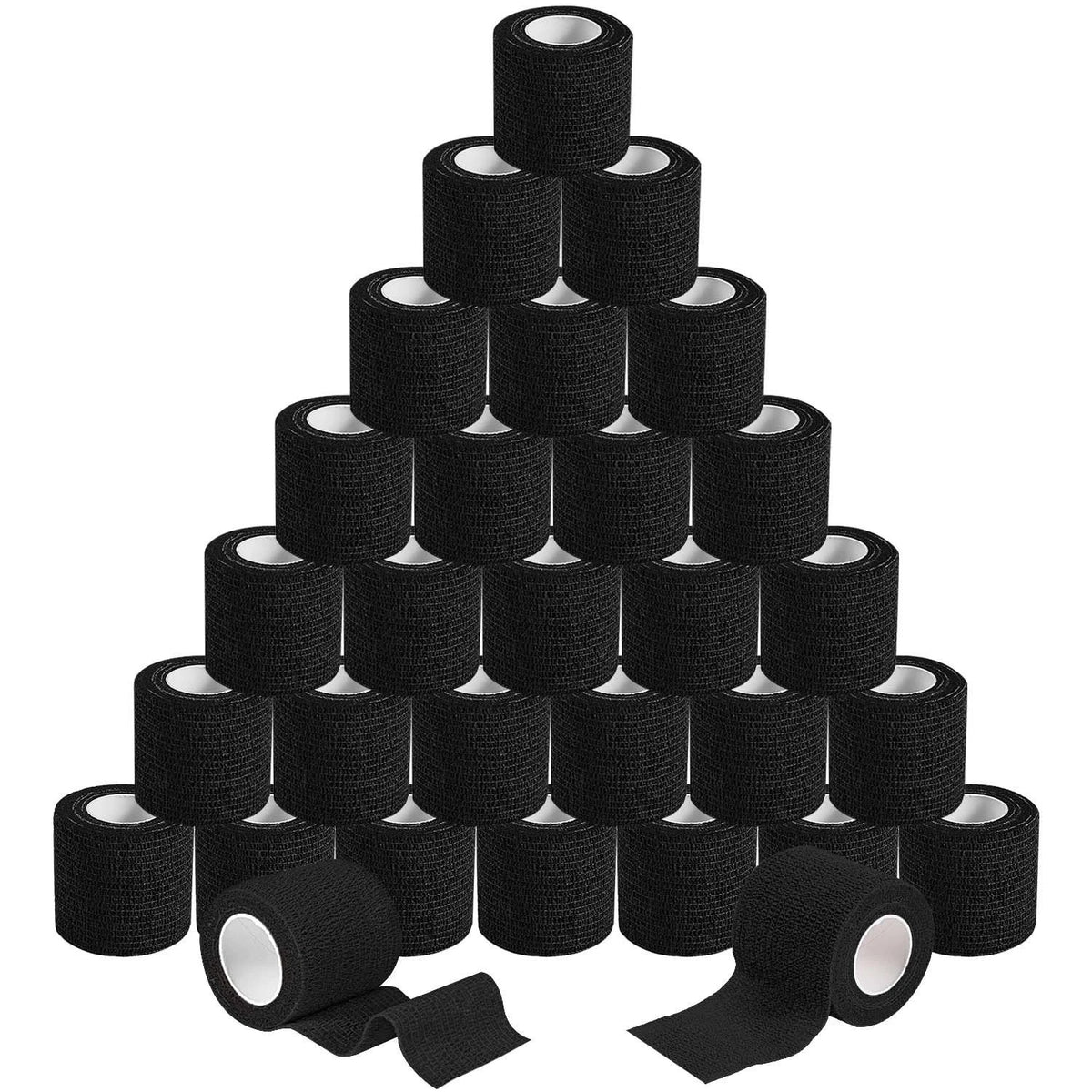 30 Pack 2 Inch x 5 Yards Black Self Adhesive Bandage Breathable Cohesive