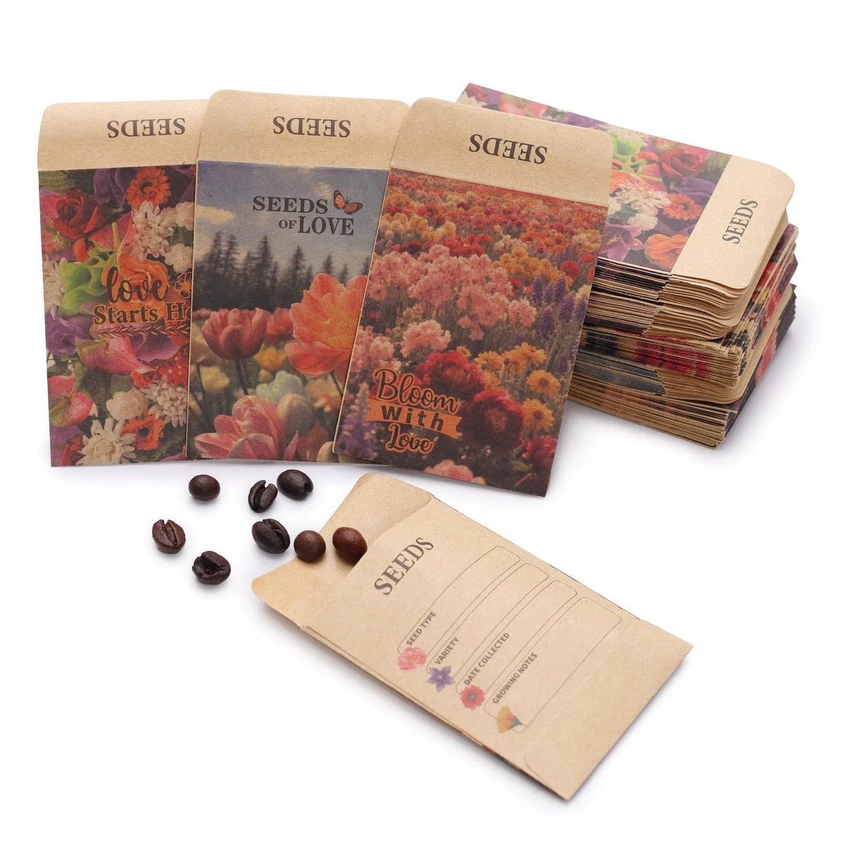 200 Pcs Seed Envelopes, Seed Packets Self-adhesive Sealing Small Seed Saving Env