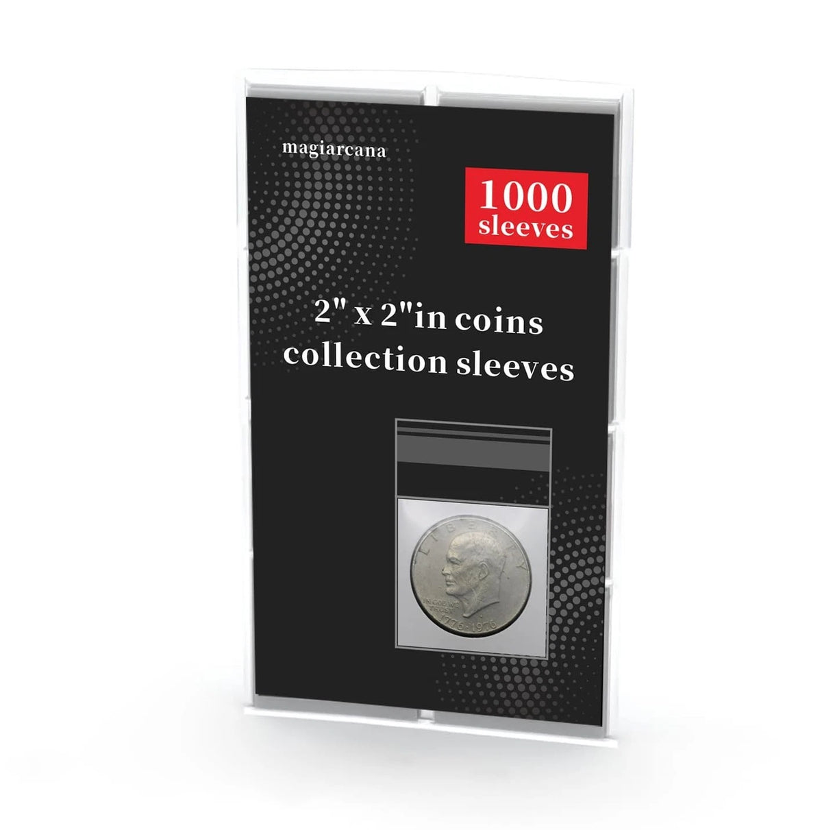 2X2 Coin Flip Sleeves - 1000Pcs, No Stapler Needed, Protectors & Holders for Col