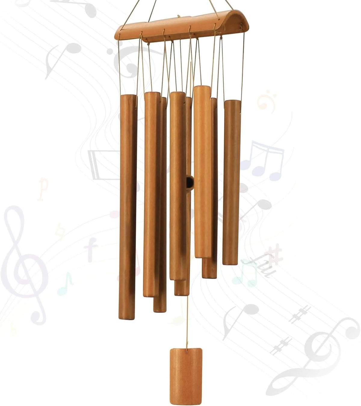 VIREKM Bamboo Wind Chimes, Memorial Sympathy Wood Wind Chimes Wooden Windchimes