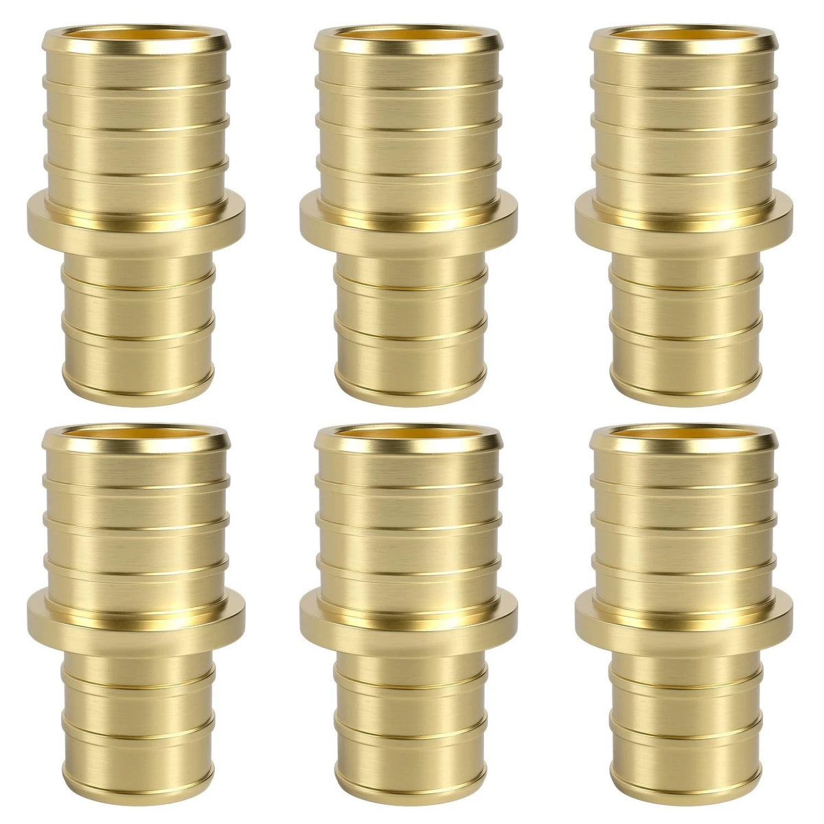 (6-Pack) PEX 1 Inch X 3/4 Inch Reducing Coupling, Pex Crimp Pipe Fitting, No Lea