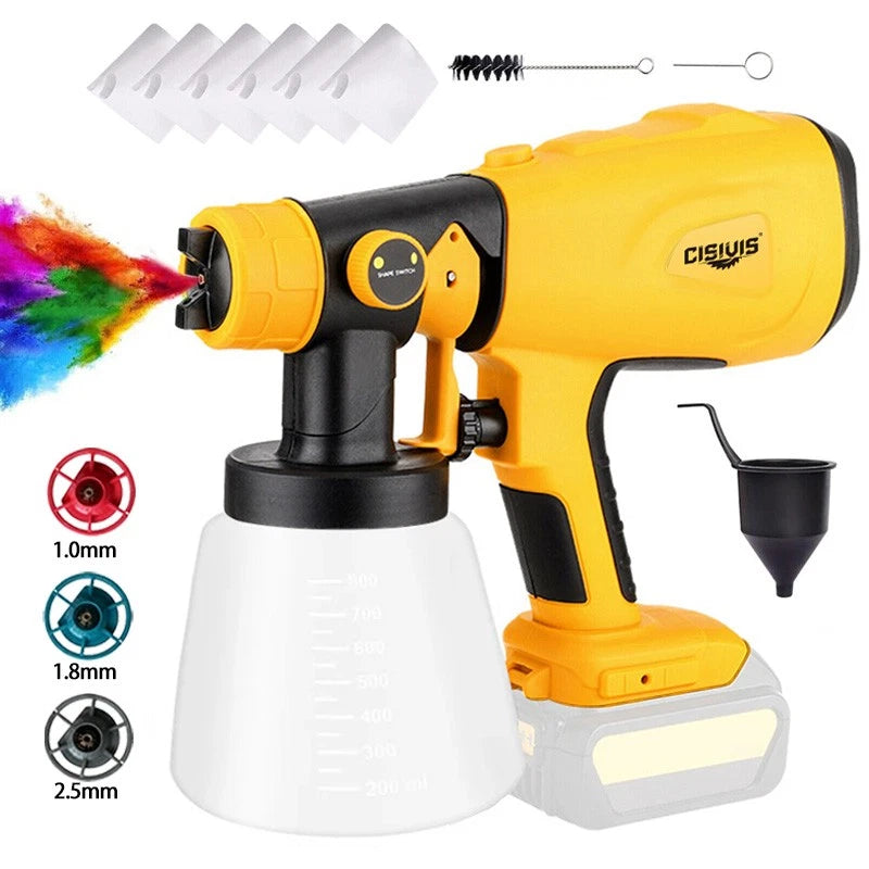 1L High Pressure Cordless Paint Sprayer For DW 20V Battery Adjustable Pattern