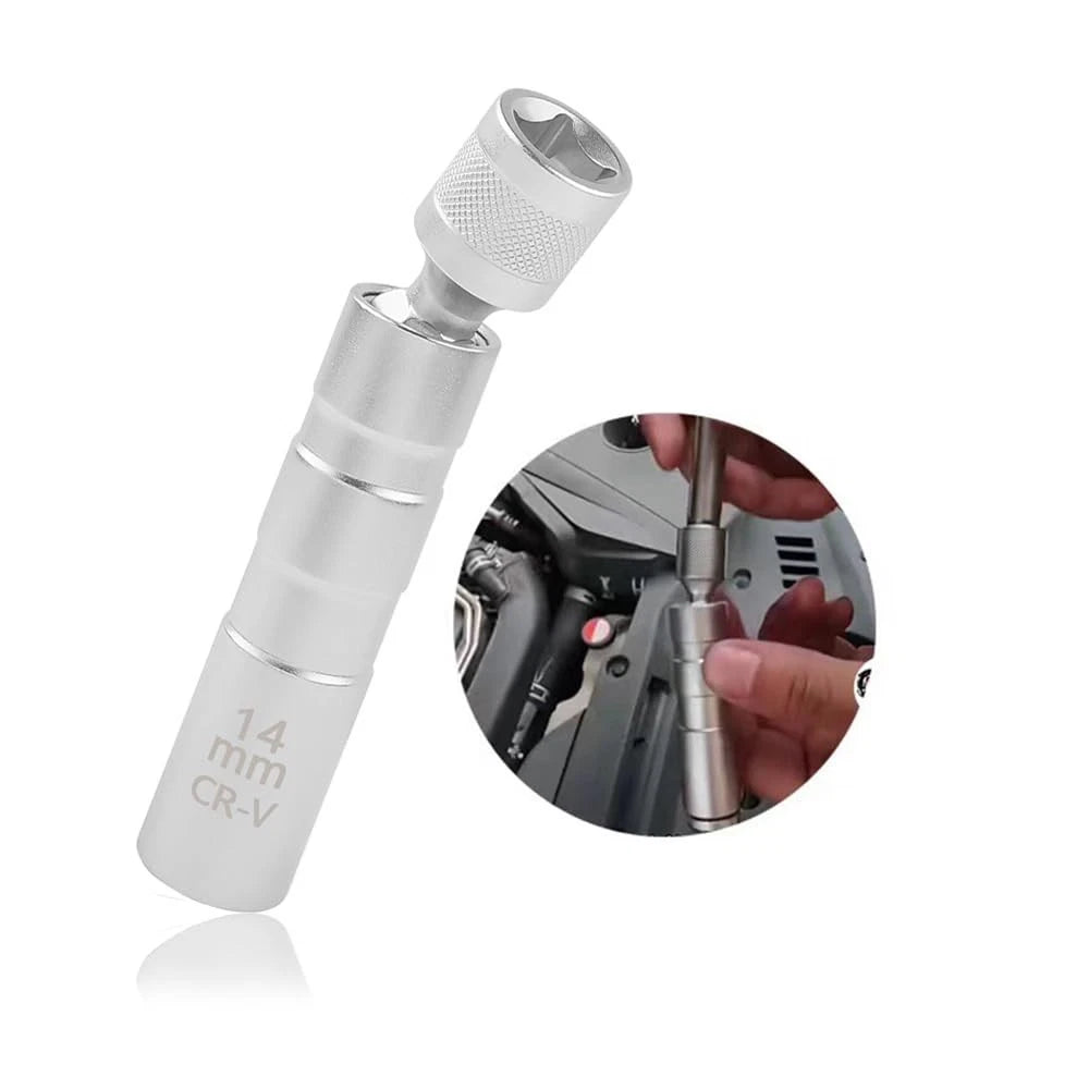 14mm Spark Plug Socket,Magnetic Spark Plug Socket with 12 Point & 3/8